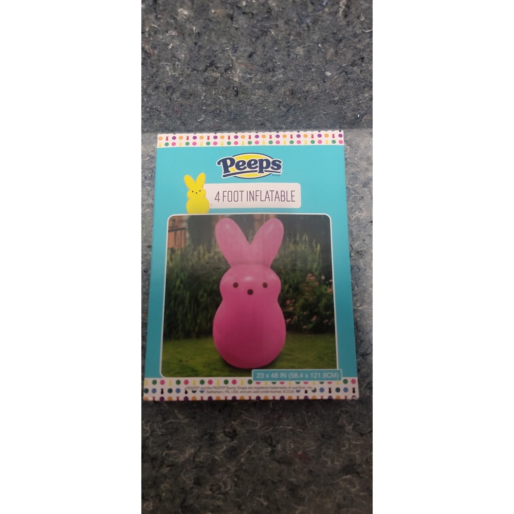 PEEPS‎ 4' Foot Inflatable Pink Yard Easter Bunny Blow-Up NWT and Sealed
